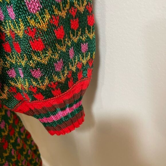 Free  People X REVOLVE Milano Mini Dress Green
Red Knit Long Sleeve M - Picture 4 of 11